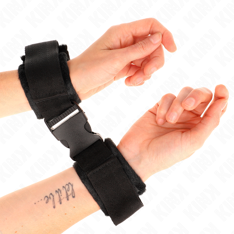 KINK - PULSEIRAS DE GANCHO E LAÇO DE NYLON VERMELHO E PRETO MODELO 1 AJUSTÁVEL 25-35 CM X 6 CM