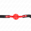 KINK - BALLE DURE CREUSE ROUGE 4 CM GAG BRACELET NOIR 60 x 2 CM AJUSTABLE 37-52 CM