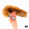 KINK - PLUG ANAL TAMANHO M 8 X 3,5 CM COM CAUDA SINTÉTICA 40 CM CASTANHA