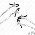KINK - 4 PINÇAS DE Mamilo E CLÍTORIS AJUSTÁVEIS PRATEADAS