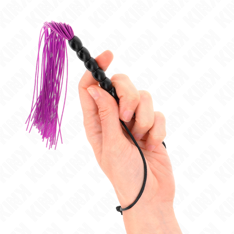 KINK - MINI CHICOTE DE SILICONE COM 6 BOLAS ROXAS 26 CM
