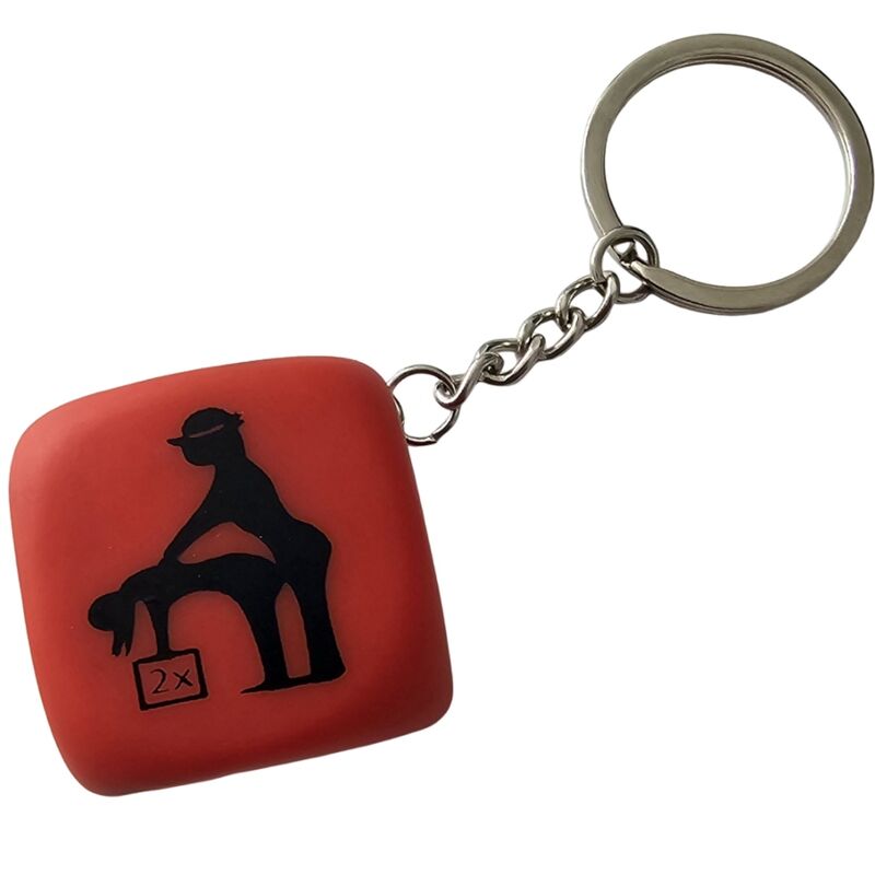 DIABLO PICANTE - PORTA-CHAVES DADO VERMELHO COM PONTOS