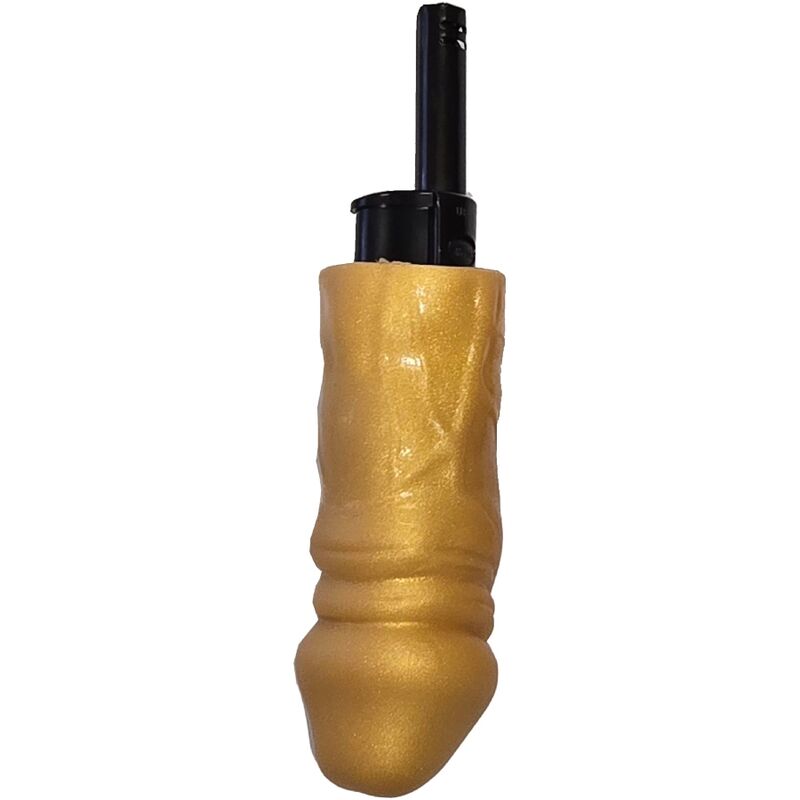 DIABLO PICANTE - ISQUEIRO DE CHURRASCO DOURADO EM FORMA DE PÉNIS