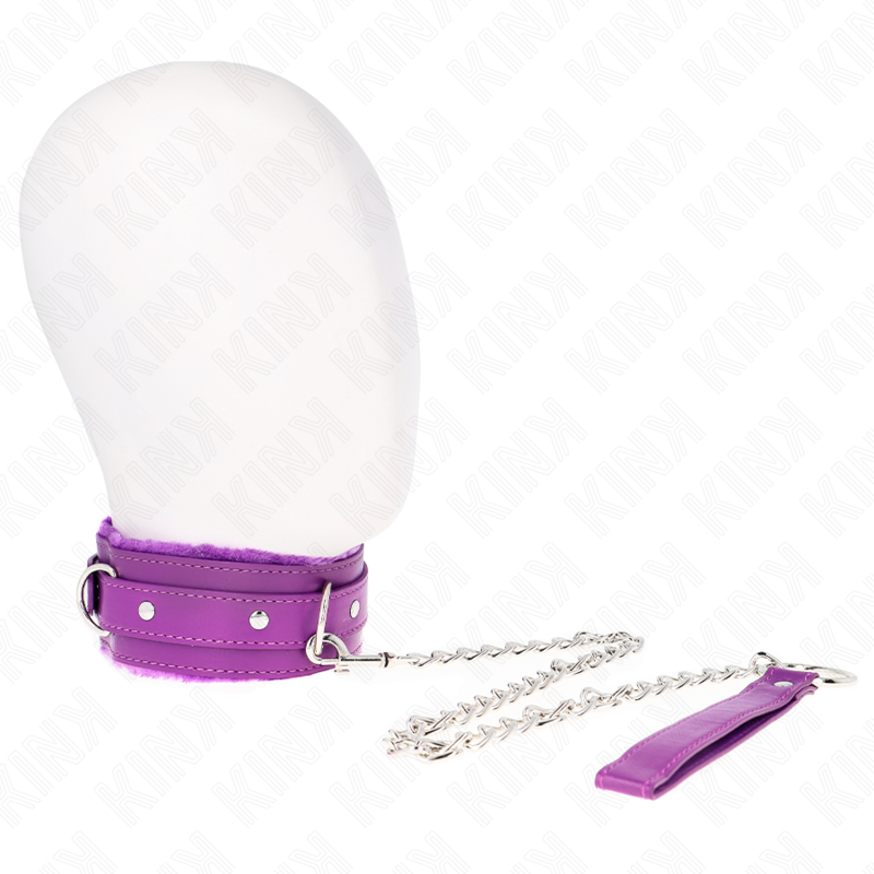 KINK - COLEIRA COM TRELA 65 CM COM RESTRIÇÕES ROXA 36-42 CM X 5,5 CM