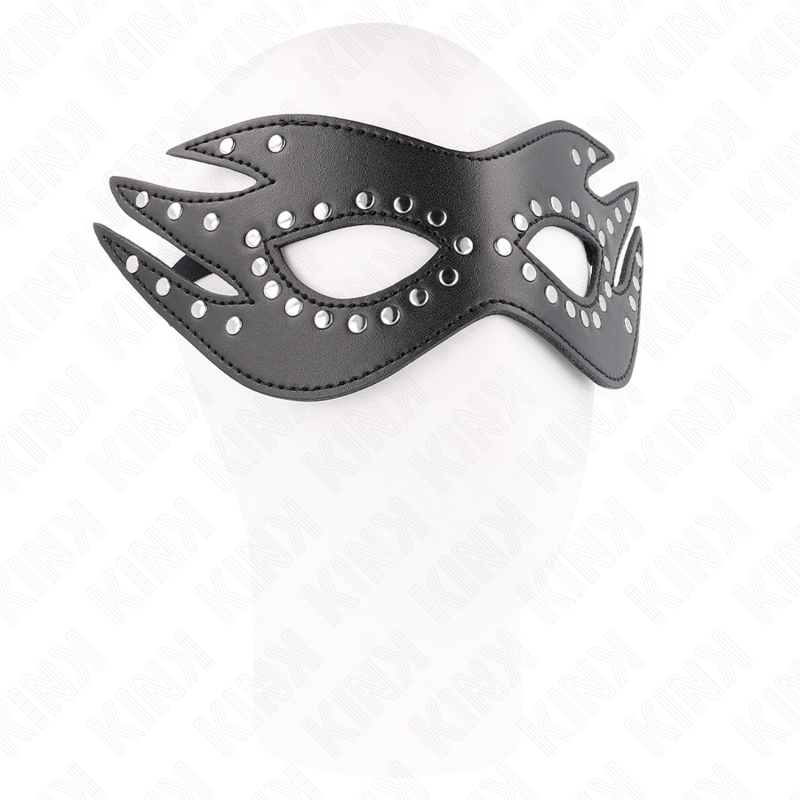 KINK - MÁSCARA DE COURO SINTÉTICO COM REBITES MODELO 3 26 x 9,5 CM