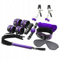 SECRETPLAY - CONJUNTO BDSM 8PÇS ROXO / PRETO.