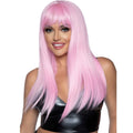 LEG AVENUE - PERUCA LONGA COM FRANJA RETA ROSA