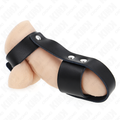 KINK - ANEL DE GAIOLA DE PÉNIS EM COURO COM SEPARADOR DE BOLAS AJUSTÁVEL