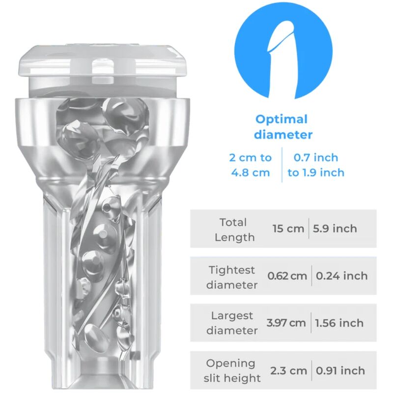 KIIROO - FEEL POCKET STROKER CRISTAL DA KIIROO TRANSPARENTE
