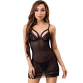 LIVCO CORSETTI FASHION - TIANA LC 20208 CHEMISE + STRING PRETO S/M