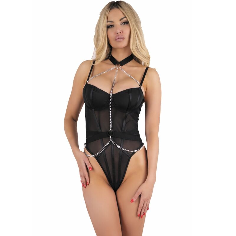 LIVCO CORSETTI FASHION - RUBIKA LC XG079 BODY COM GOLA PRETO XL
