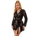 SUBBLIME - 953751 CAMISA DE DORMIR EM RENDA + TANGA PRETA S/M