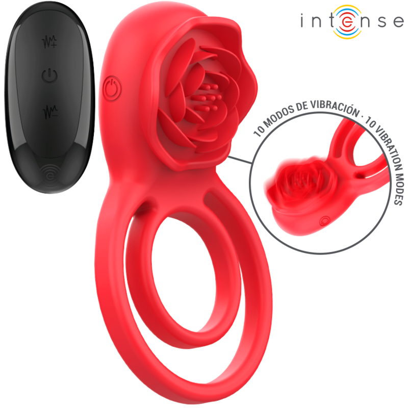 INTENSE - GAIL ESTIMULADOR ROSA 10 VIBRAÇÕES VERMELHO CONTROLO REMOTO