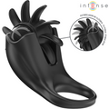 INTENSE - ANEL VIBRADOR MABEL COM 10 VIBRAÇÕES E ESTIMULADOR CLITORIANO PRETO