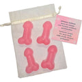 DIABLO PICANTE - 4 MINI SABONETES PERFUMADOS EM FORMA DE PÉNIS ROSA
