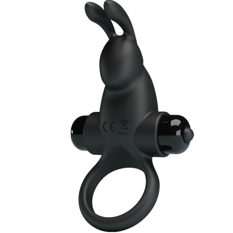 PRETTY LOVE - ANEL VIBRADOR + ESTIMULADOR CLITORIANO RABBIT 10 VIBRAÇÕES PRETO