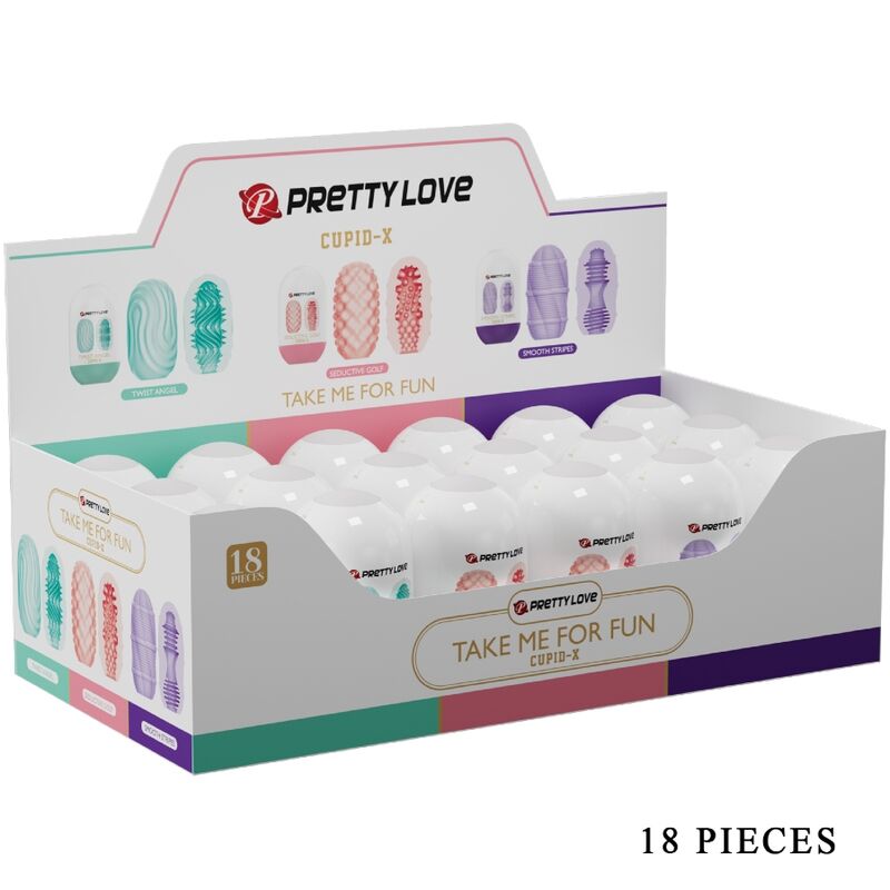 PRETTY LOVE - CUPID X 18 MASTURBADORES MASCULINOS DE TEXTURAS DIFERENTES