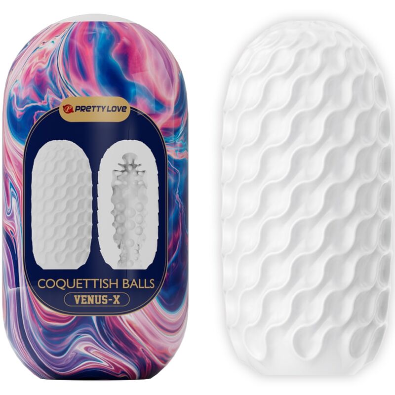 PRETTY LOVE - MASTURBADOR MASCULINO EM SILICONE BRANCO COQUETTISH BALLS