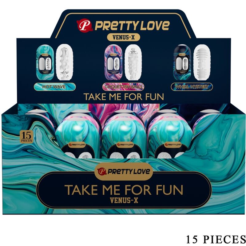 PRETTY LOVE - VENUS X 15 MASTURBADORES MASCULINOS EM SILICONE BRANCO