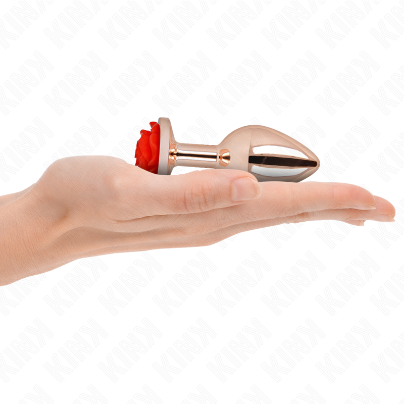 KINK - PLUG ANAL OU ROSA COM ROSA VERMELHA M