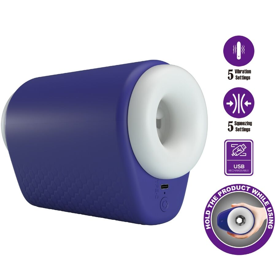PRETTY LOVE - MASTURBADOR MASCULINO DJ LADY COM VIBRAÇÃO 5 AJUSTES ROXO