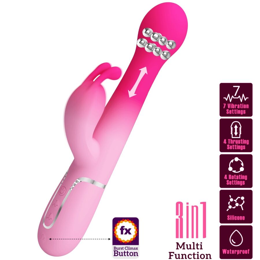 PRETTY LOVE - VIBRADOR COELHO MULTIFUNÇÕES 3 EM 1 DE