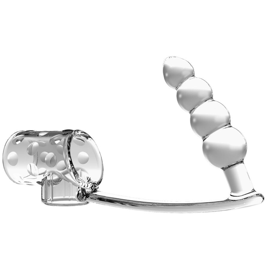 PRETTY LOVE - EXTENSÃO DE PÉNIS COM PLUG ANAL TRANSPARENTE