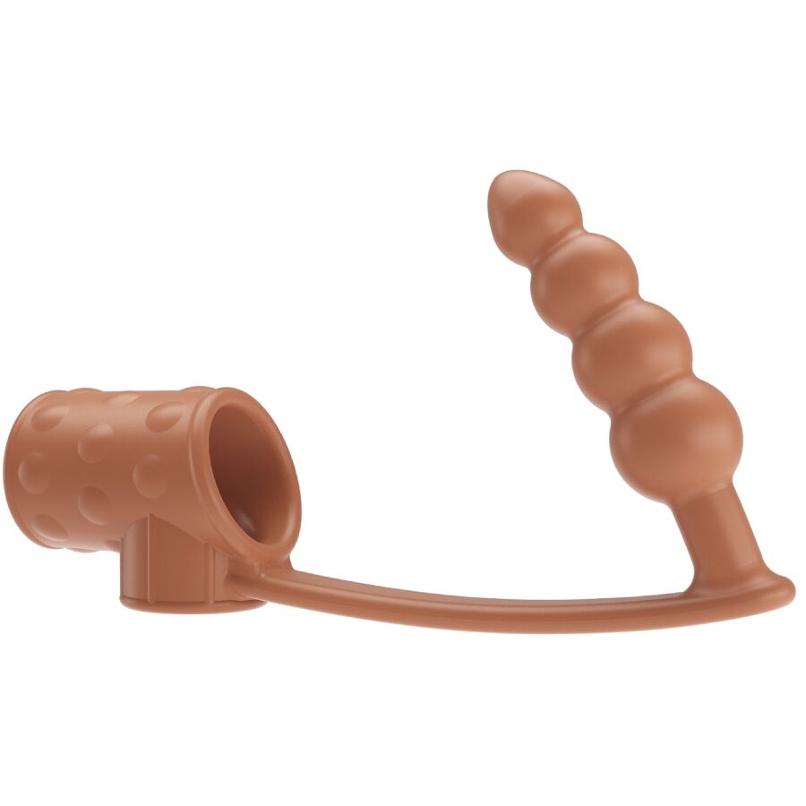 PRETTY LOVE - EXTENSOR DE PÉNIS COM PLUG ANAL NATURAL