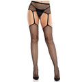 LEG AVENUE - MEIAS DE RENDA COM CRUZ E LIGA PRETAS
