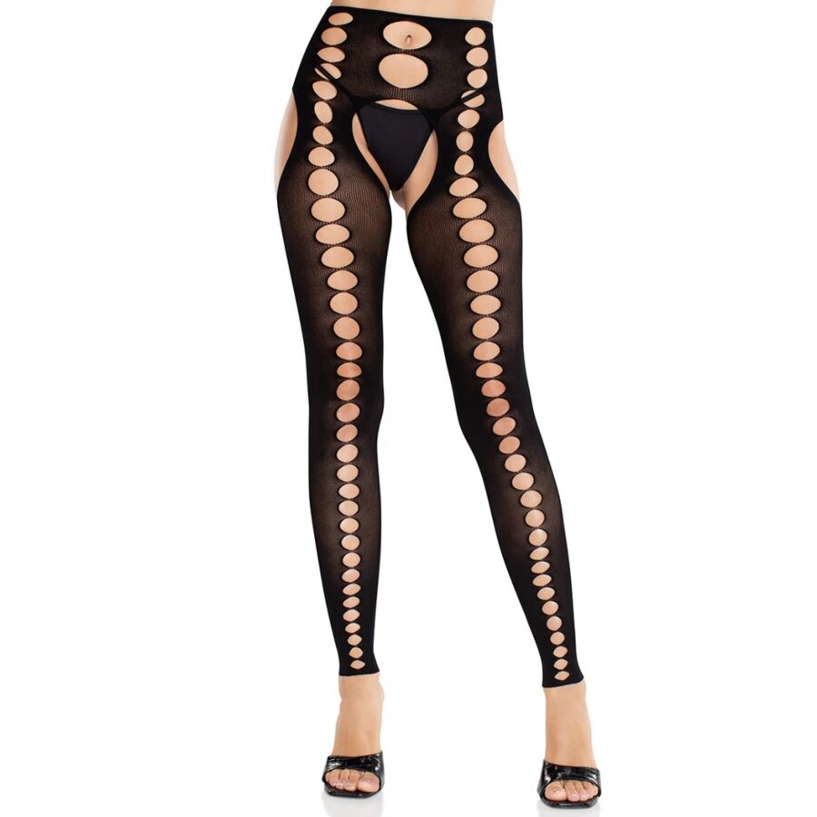 LEG AVENUE - MEIAS OPACOS SEM COSTURA E SEM CINTA PRETOS