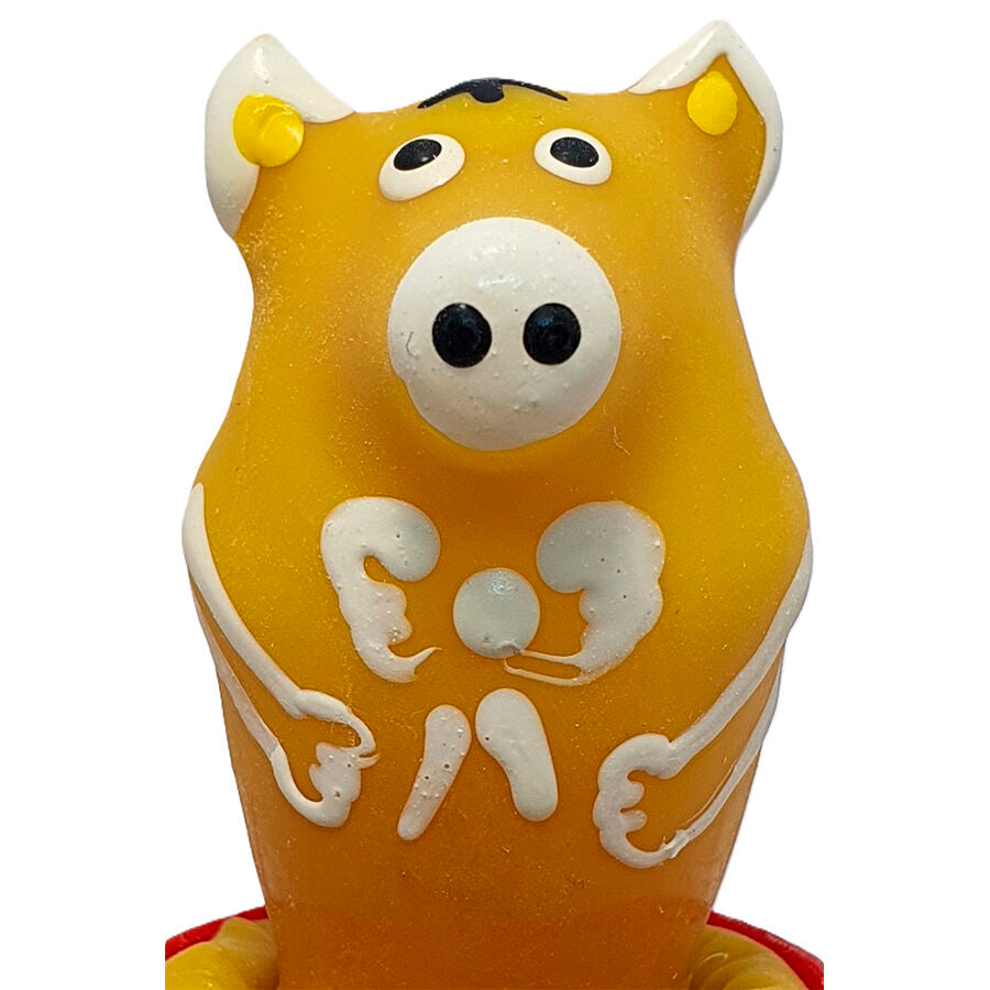 CONDOMERIE - PRÃ‰SERVATIFS FANTAISIE PEINTS Ã€ LA MAIN COCHON ASSIS JAUNE