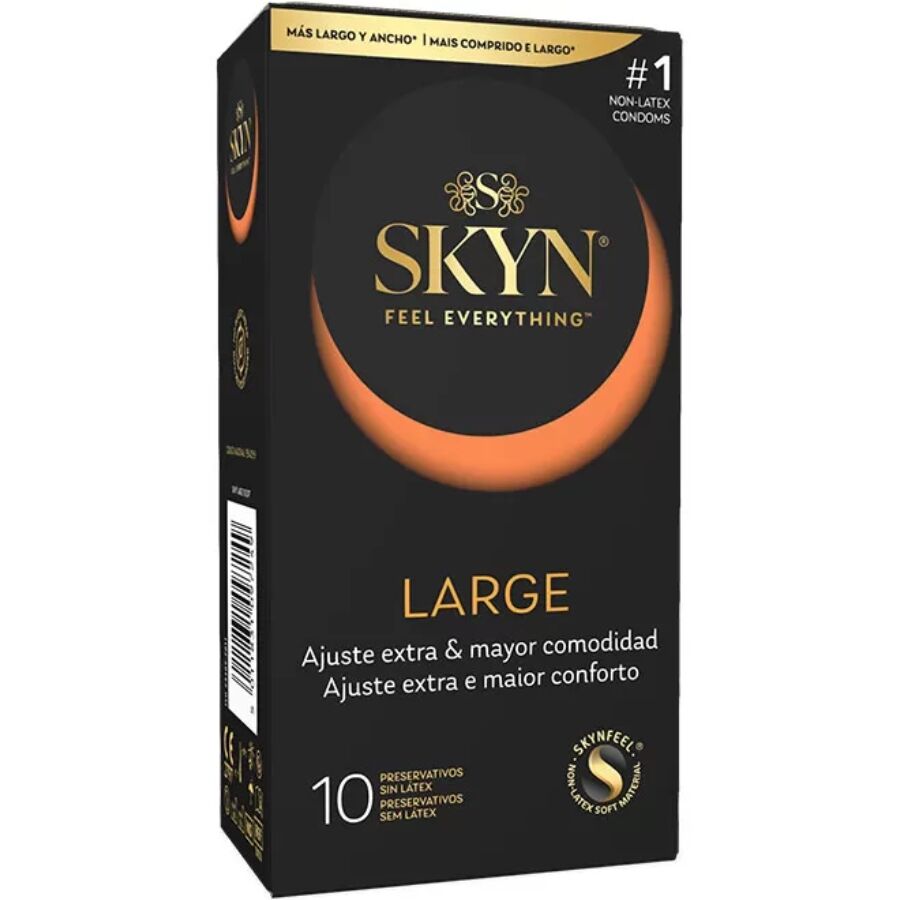 SKYN - PRESERVATIVOS MAIORES PARA UM AJUSTE MAIS CONFORTÁVEL 10 UNIDADES