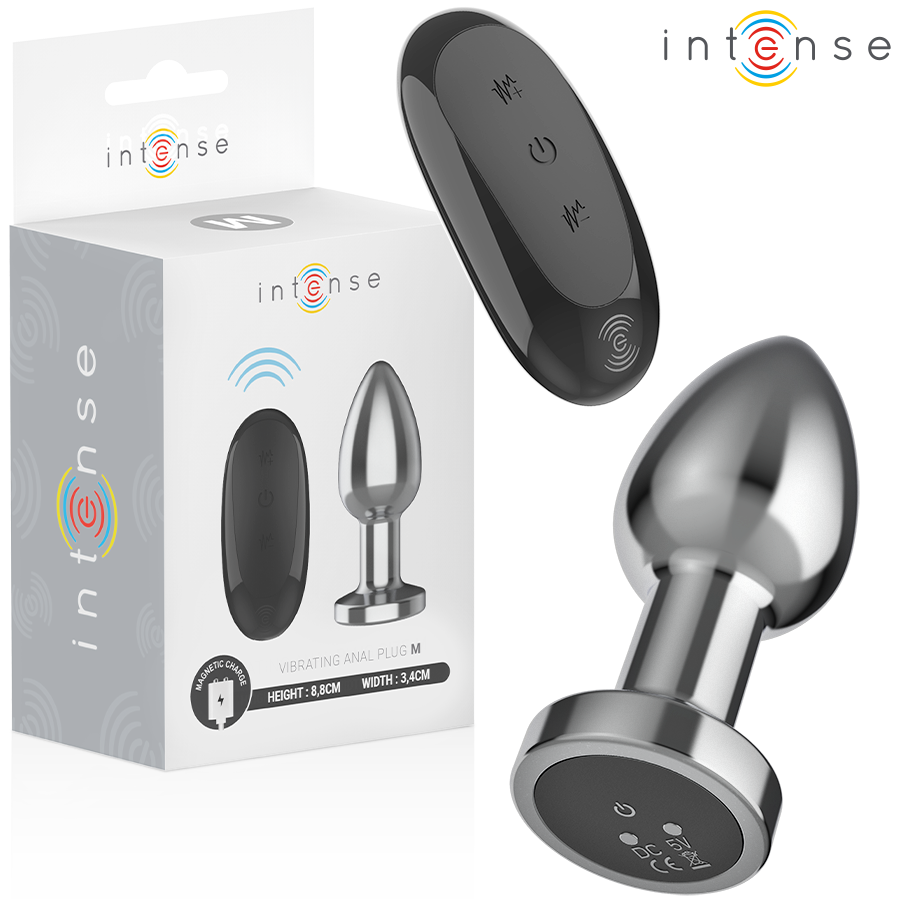 INTENSE - PLUG ANAL 10 VIBRAÇÕES METAL COM CONTROLO REMOTO M