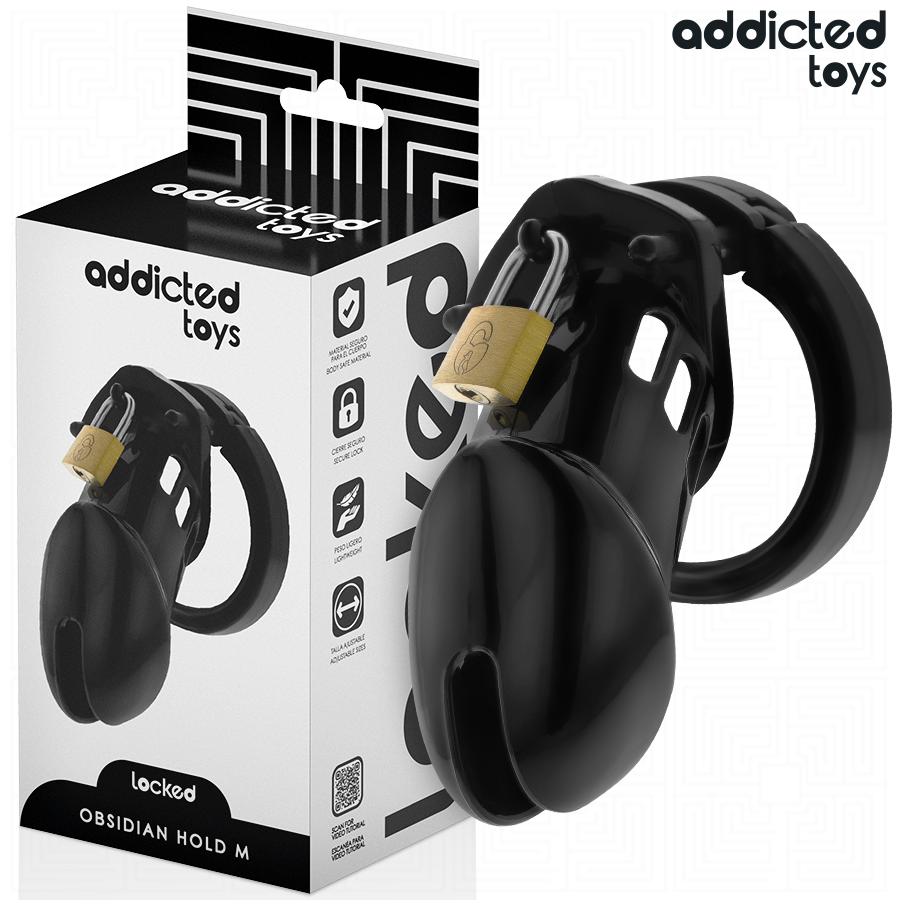 ADDICTED TOYS LOCKED - CAGE PARA PÉNIS OBSIDIAN HOLD TAMANHO M