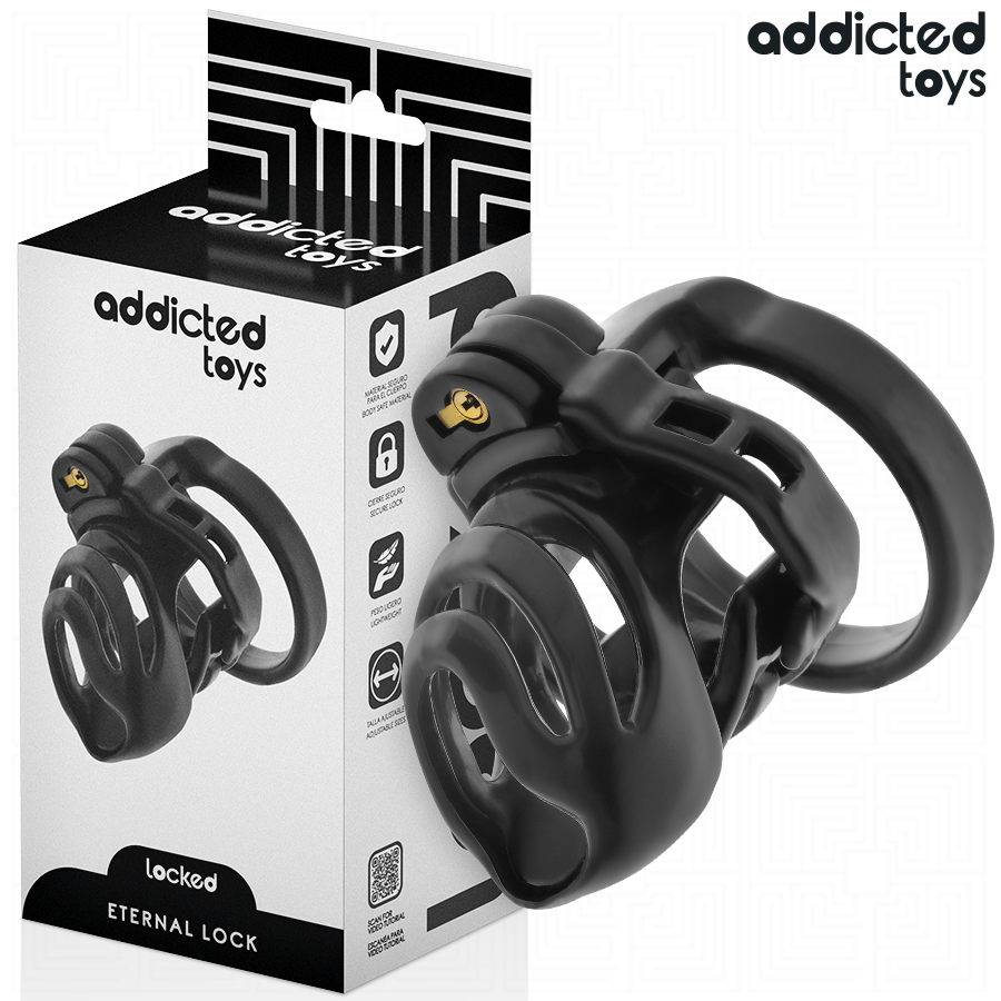 ADDICTED TOYS LOCKED - CAGA DE PÉNIS COM CADEADO ETERNO 9 CM