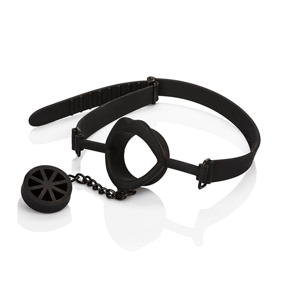 CALEXOTICS - Mordaça SCANDAL COM PLUGUE DE SILICONE PRETO