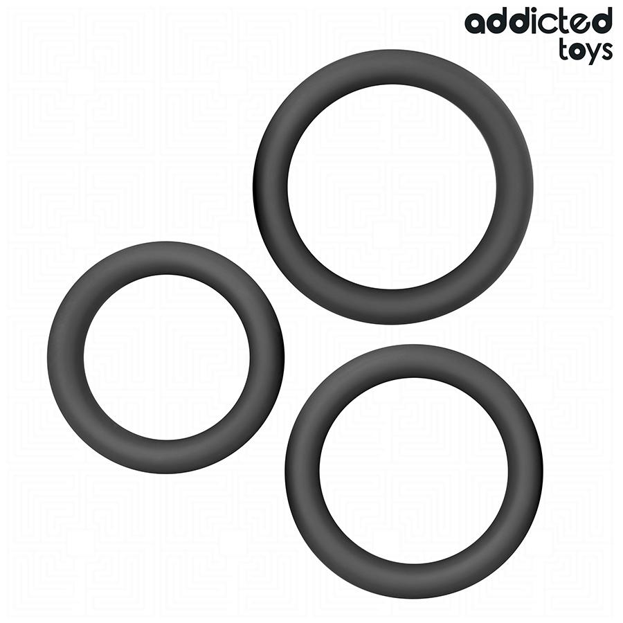 ADDICTED TOYS - LOTE DE ANÉIS PLANOS DE SILICONE