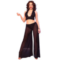 CHILIROSE - CR 4857 CONJUNTO DE TOP E CALÇAS PRETAS TAMANHO M