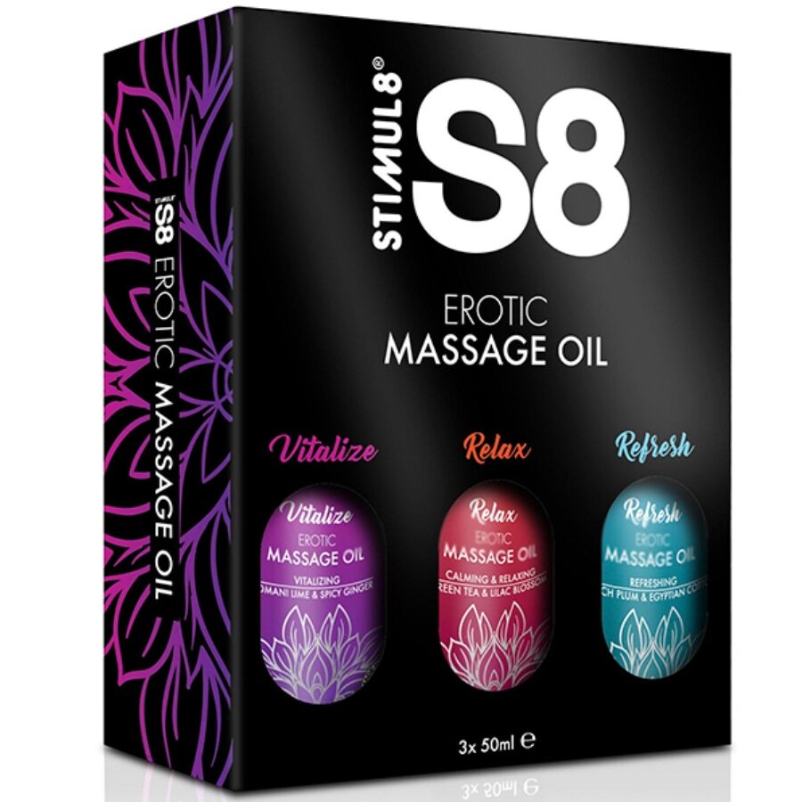 STIMUL8 - S8 ÓLEO DE MASSAGEM CONJUNTO 3 X 50 ML