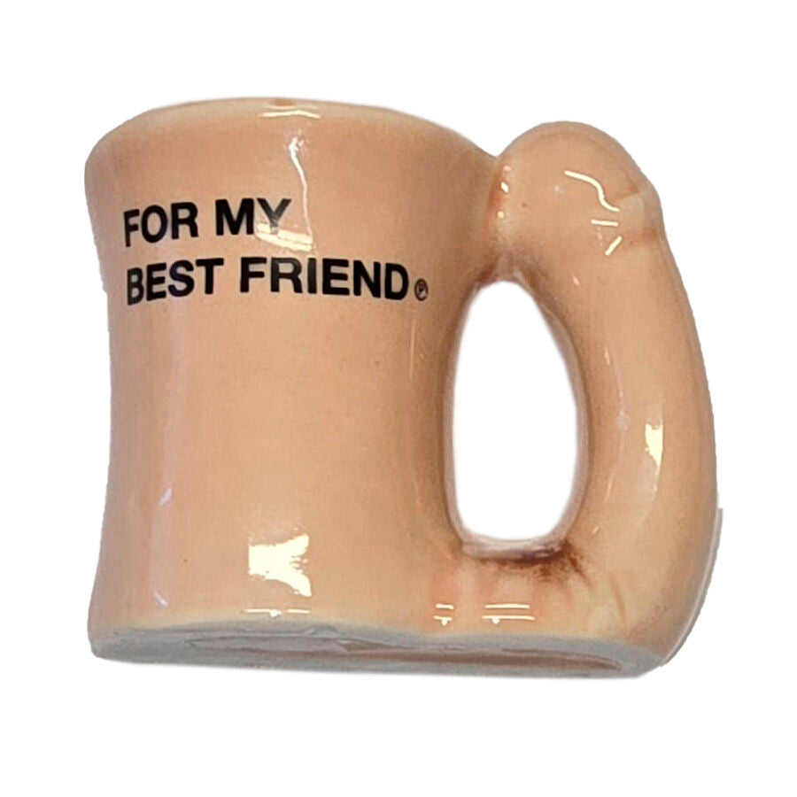 DIABLO PICANTE – CANECA MAGNÉTICA DE CERÂMICA COM ASA EM FORMA DE PÉNIS "PARA O MEU MELHOR AMIGO"