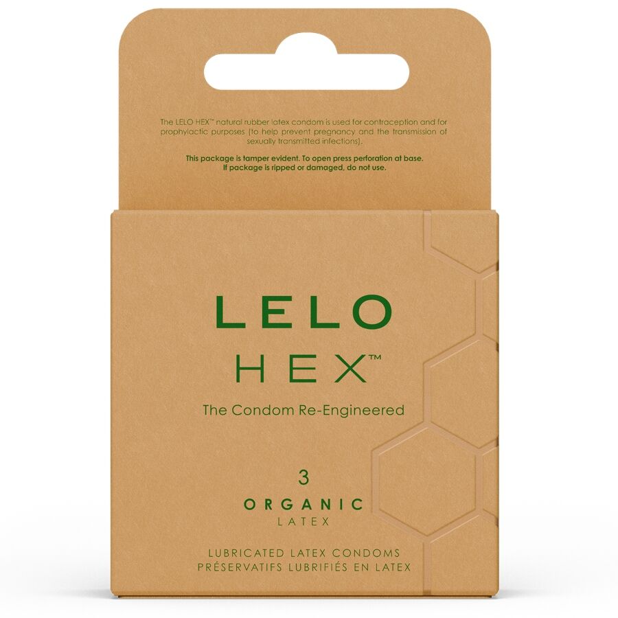 LELO - HEX CAIXA DE PRESERVATIVOS ORGÂNICOS 3 UNIDADES