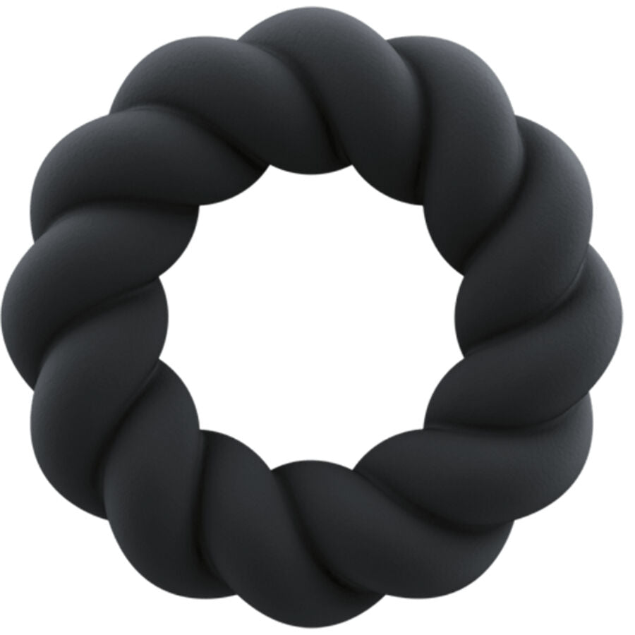 ROCKS-OFF - ANEL DE MASTURBAÇÃO DE SILICONE PRETO TWIST