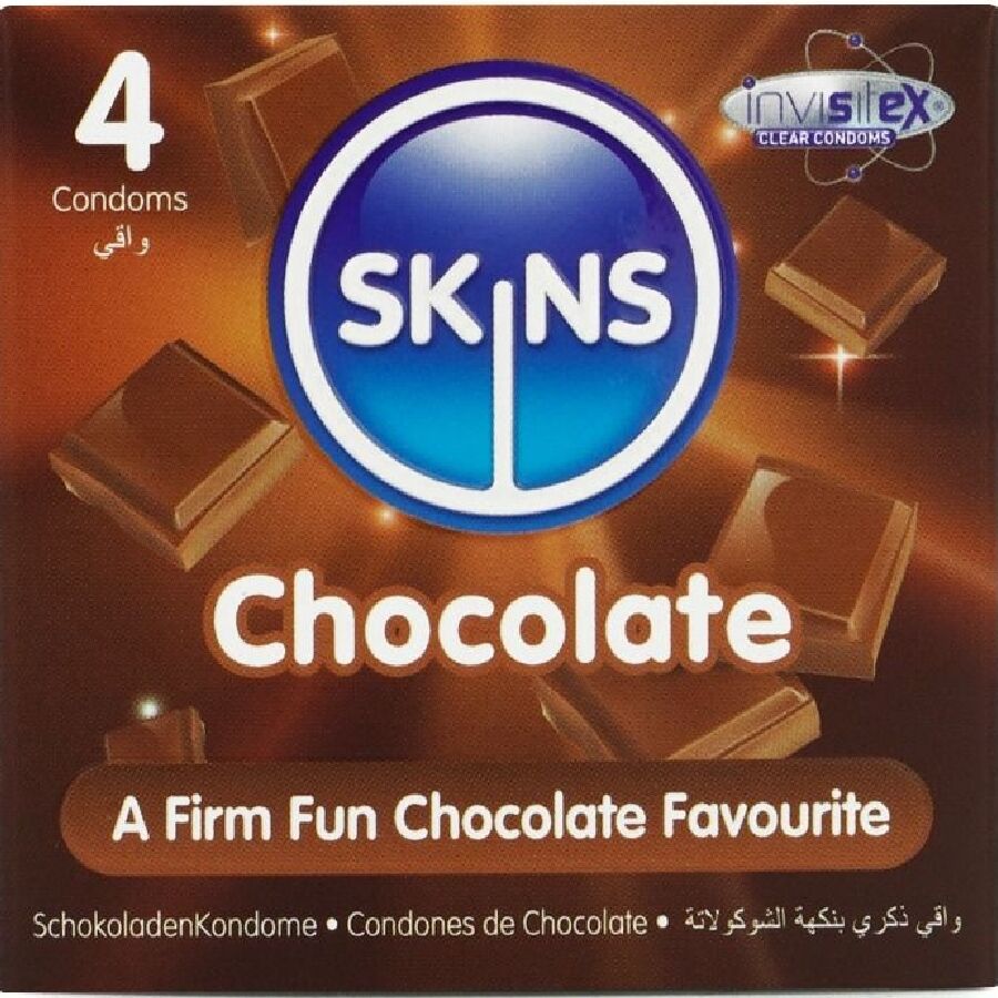 SKINS - PACK DE 4 PRESERVATIVOS PREMIUM CHOCOLATE