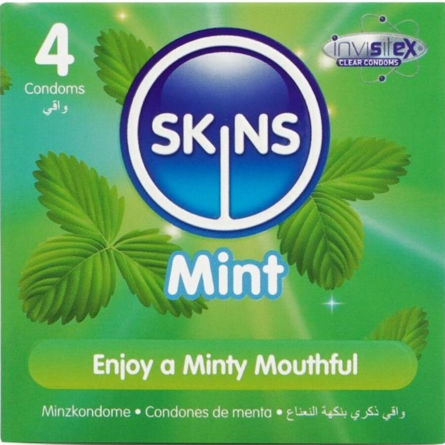 SKINS - PACK DE 4 PRESERVATIVOS PREMIUM MENTA