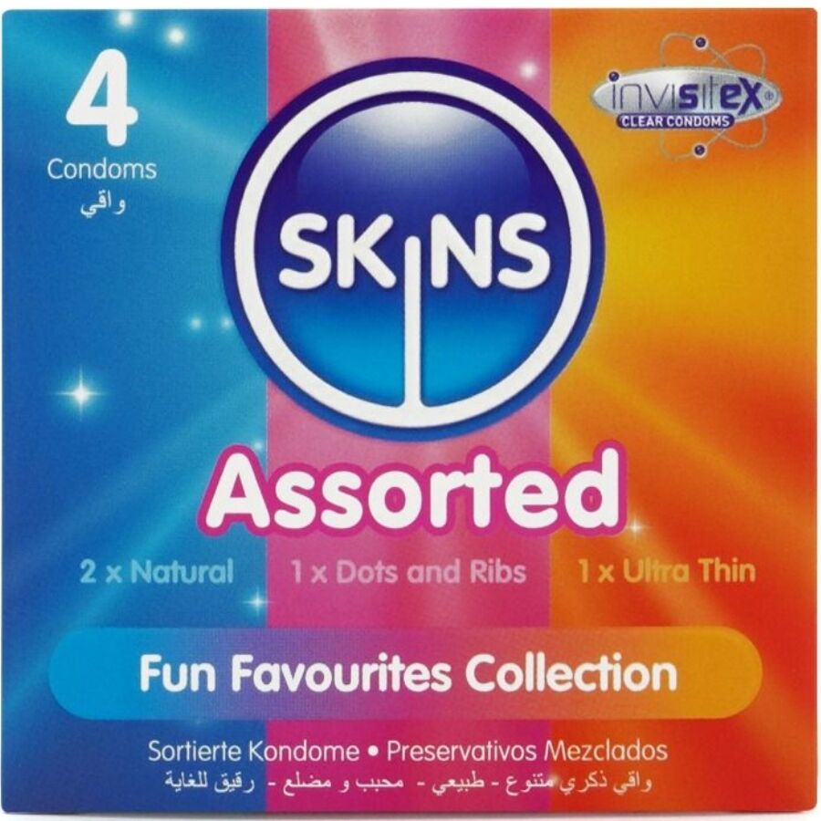 SKINS - PACK DE 4 PRESERVATIVOS PREMIUM SORTIDOS
