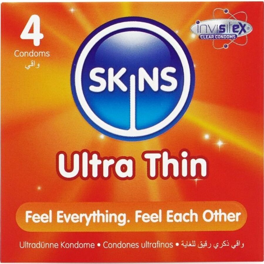 SKINS - EMBALAGEM DE 4 PRESERVATIVOS ULTRAFINOS PREMIUM