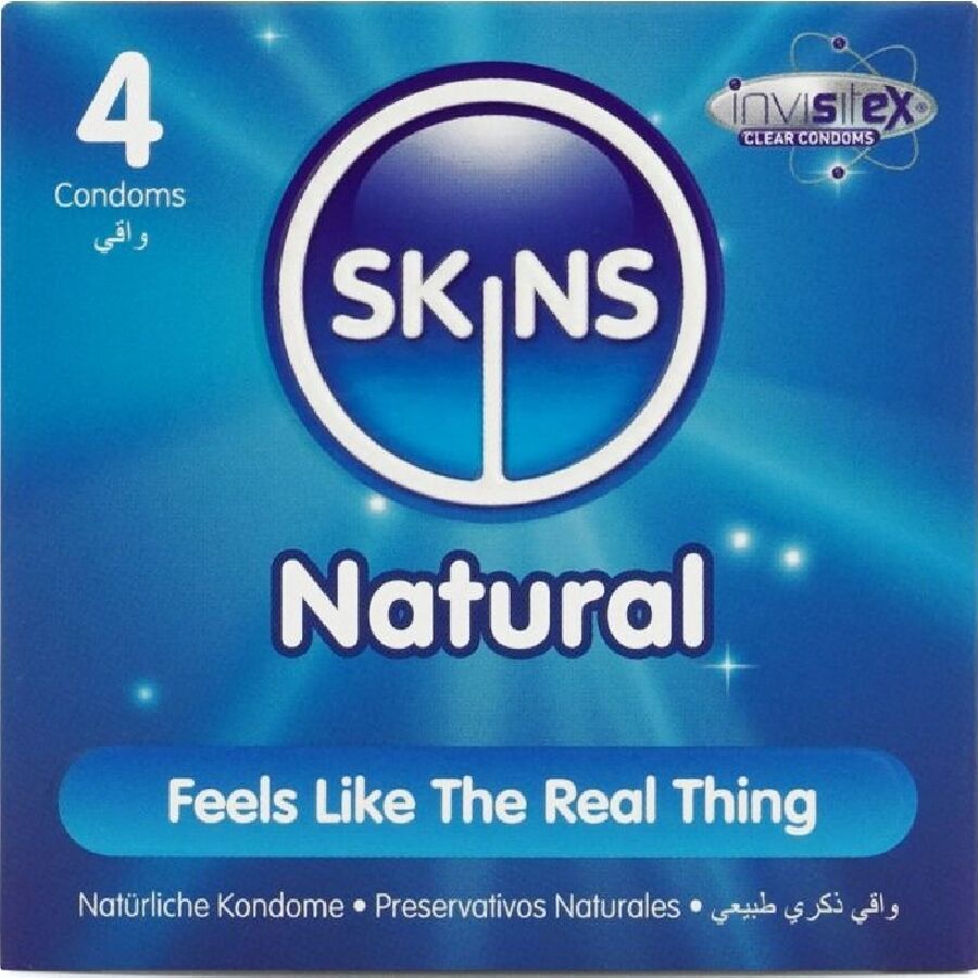 SKINS - EMBALAGEM DE 4 PRESERVATIVOS NATURAIS PREMIUM