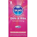 SKINS - PACK DE 8 PRESERVATIVOS PREMIUM PONTOS E ESTRIAS