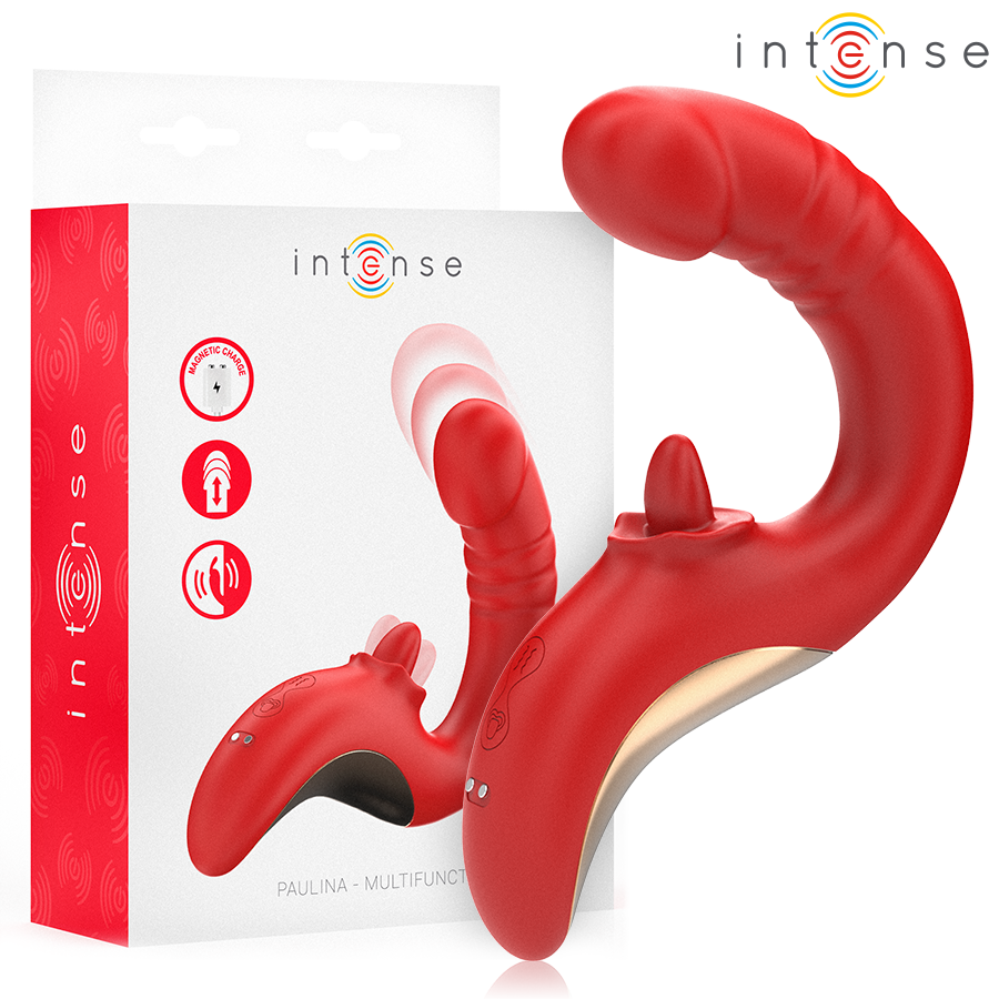 INTENSE - VIBRADOR E ESTIMULADOR EM FORMA DE U PAULINA VERMELHO