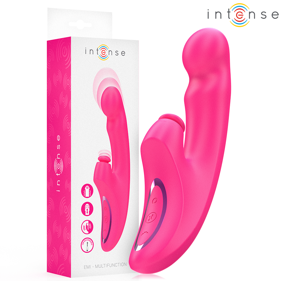 INTENSE - VIBRADOR EMI 13,5 CM MULTIFUNÇÕES 3 EM 1 10 VIBRAÇÕES ROSA